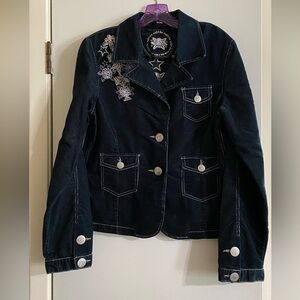 Vintage So Cal women’s jacket dark charcoal gray corduroy